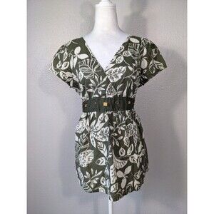 Sonoma Petite M Womens Blouse With Beading Leaves Tie Back Western Tunic Top 108